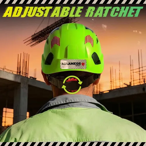 Miniatura 7 de Construction Hard Hats with Clear and Tinted Visor - OSHA Approved ANSI Z89.1 Dual Eye Protection Black Hard Hat with Chin Straps for Men Sombrero