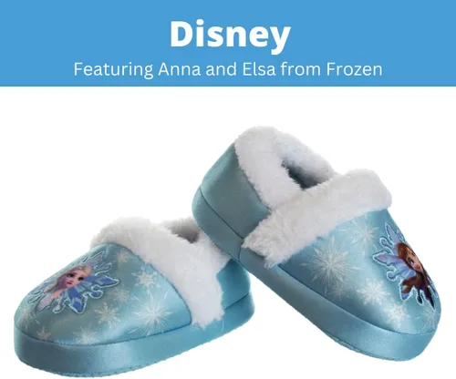 Miniatura 2 de Disney Frozen Elsa and Anna Girls Slippers - Plush Non-Slip Comfy Fluffy Lightweight Warm Comfort Soft Aline Indoor House Slippers