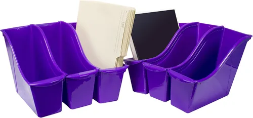 Miniatura 9 de Storex Papelera pequeña para libros, organizador de plástico entrelazado para el hogar, la oficina y el espacio de trabajo, color negro, paquete