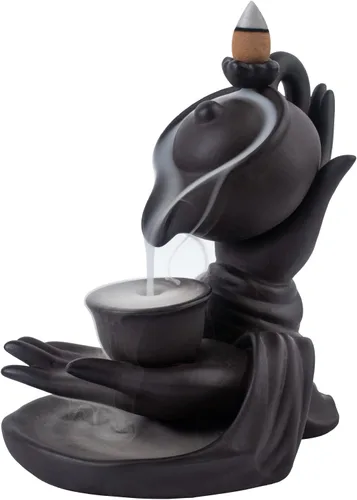 Miniatura 7 de Quemador de Incienso de Cascada Mano de Buda Quemador de Incienso de Reflujo Cascada Soporte de Incienso de Humo Cascada con 100 Conos de Incienso