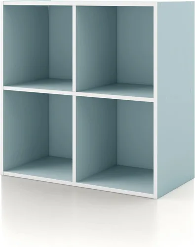 Miniatura 28 de Homes: Inside + Out Apexa - Estantería organizadora de almacenamiento de 2 cubos, estantería apilable de madera para cubos para organización