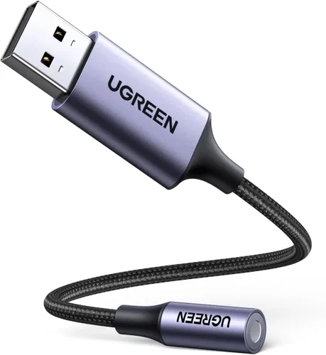 Miniatura 9 de UGREEN Adaptador de audio USB a conector de 3.5 mm Tarjeta de sonido con soporte para micrófono TRRS Auriculares DAC 24bit 96kHz USB a conector