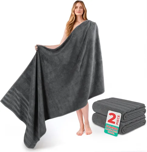 Miniatura 154 de American Soft Linen Toallas de baño jumbo grandes de 35 x 70 pulgadas, 600 GSM, 100% algodón, sábanas de baño turcas, toallas de baño de lujo