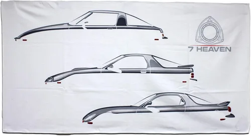 Miniatura 3 de Rotary13B1 7Heaven RX-7 FB FC FD - Toalla de playa blanca