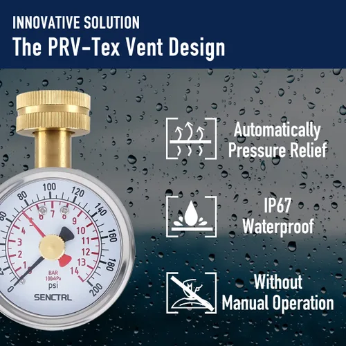 Miniatura 5 de SENCTRL Manómetro de presión de agua de 0-200 psi con aguja de máxima, sin plomo, impermeable, tamaño de dial de 2.5 pulgadas, rosca de manguera