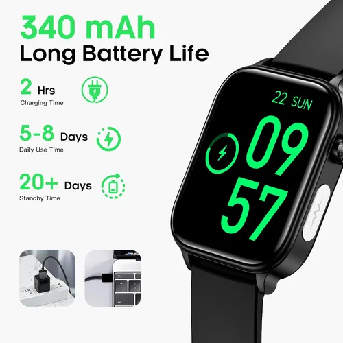 Miniatura 7 de Yowow BIT Reloj inteligente para hombres y mujeres (recepción/hacer llamadas), monitor de actividad física IPS de 1.96 pulgadas, frecuencia