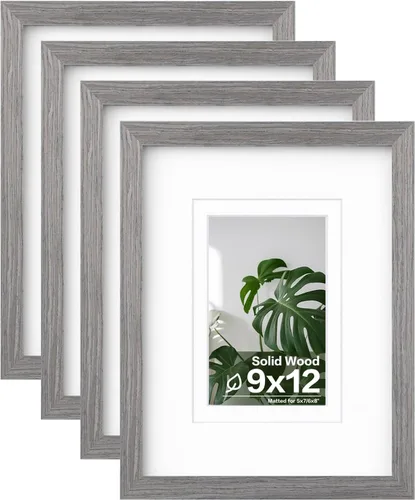 Miniatura 65 de Egofine - Juego de 4 portarretratos 8 x 10 pulgadas de madera maciza y cubierta de plexiglás de 4 x 6/5 x 7 pulgadas con paspartú u 8 x 10 pulgadas