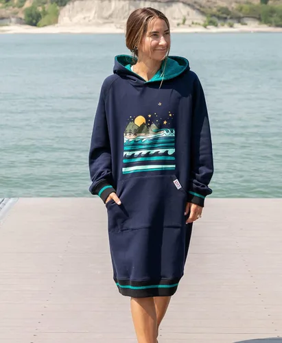 Miniatura 125 de Lazy One Sudadera con capucha de gran tamaño, ropa de dormir cómoda, vestido de suéter para mujer
