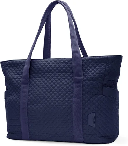 BAGSMART Bolsa grande para mujer, bolsa de hombro de viaje con asa superior con hebilla para esterilla de yoga para gimnasio, trabajo, viajes