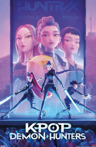 Miniatura 13 de Netflix KPop Demon Hunters (2025) - Póster de pared de una hoja, 22.4 pulgadas de largo x 14.7 pulgadas de ancho, versión enmarcada de madera