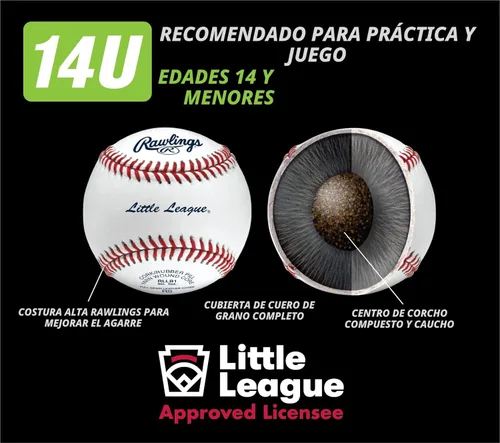Miniatura 3 de Rawlings Pelotas de Béisbol de Ligas Menores Grado de Competencia RLLB1 Juventud/14U Múltiples opciones