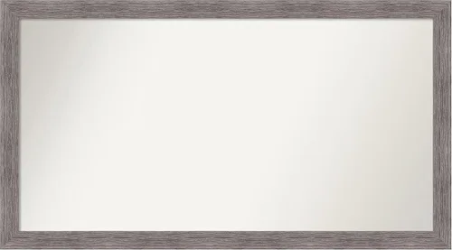 Miniatura 122 de Amanti Art Espejo de baño gris para sobre el fregadero, 31 x 48 pulgadas, espejo de tocador rectangular estrecho de color gris, marco de madera