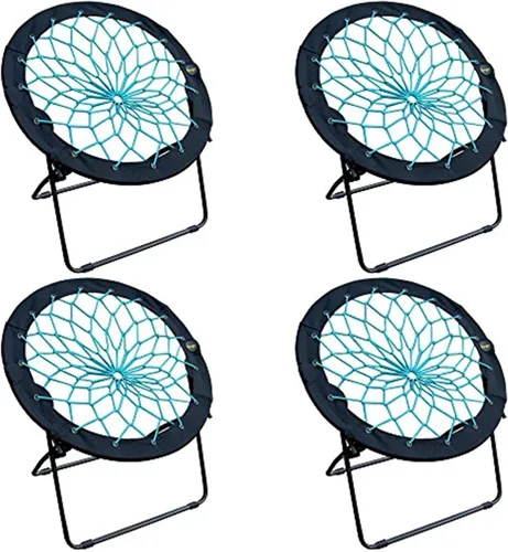 Miniatura 9 de Zenithen Silla Bungee Bunjo Plegable de 29", Índigo (Paquete de 1) - Asiento Plegable Ligero para Adolescentes, Adultos, Dormitorios, Habitaciones