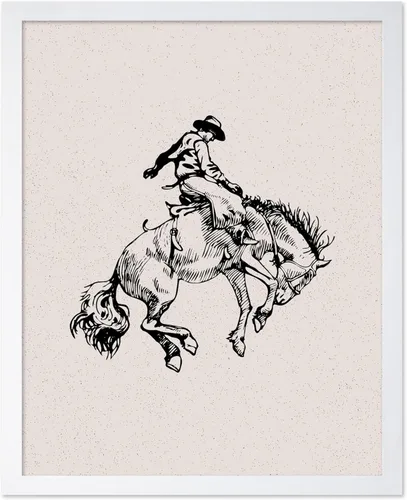 Miniatura 38 de Poster Master Póster de Rodeo marrón – Estampado retro de vaquero sobre caballo – Arte de vaquero – Arte occidental – Arte del salvaje oeste
