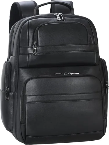 TIDING Mochila de cuero vintage para hombre de 15.6 pulgadas, bolsa para laptop de gran capacidad, viajes de negocios, senderismo, mochilas de hombro