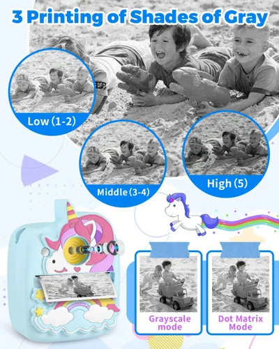 Miniatura 5 de Cámara para Niños Impresión Instantánea, Regalos de Navidad y Cumpleaños para Niños de 3 a 8 Años, Cámara de 48MP y 1080P para Niños con Papel