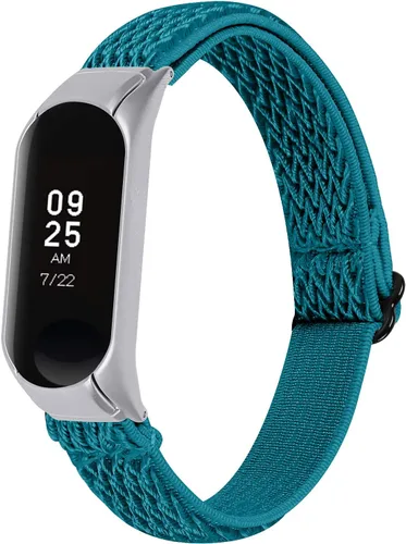 Correa de repuesto Mi Band 3, correa ajustable transpirable de 5.3 a 8.3 pulgadas, correa elástica de repuesto de nailon suave con marco de metal Y09