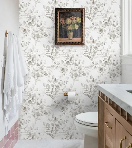 Miniatura 6 de Naphite Papel tapiz floral para despegar y pegar para dormitorio, 78.7 pulgadas de largo, 17.3 pulgadas de ancho, papel de contacto bohemio floral