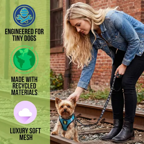 Miniatura 2 de EcoBark Arnés Escalonado para Perros - Arneses Ecológicos para Perros Teacup XXS, XS y Pequeños - Chaleco Halter Corporal Mini Reflectante