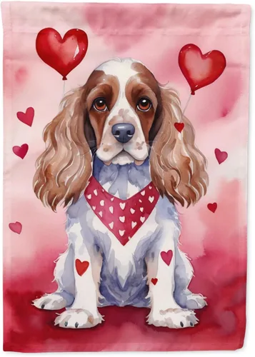 Miniatura 142 de Caroline's Treasures DAC5292CHF - Bandera de Border Collie My Valentine House para porche, grande, con manga para porche, para colgar en la pared