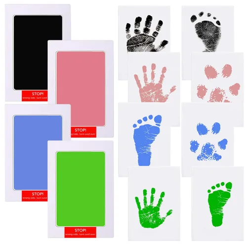 Miniatura 14 de Kit de huellas y manos sin tinta, almohadilla de tinta Clean Touch para bebé recién nacido, kit de huellas de mascotas