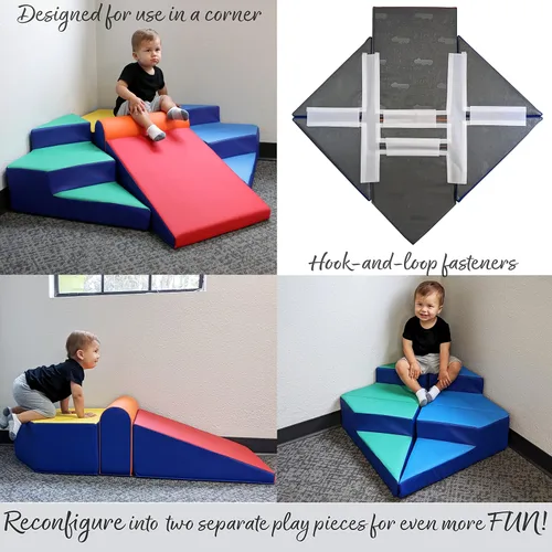 Miniatura 6 de FDP SoftScape 13383 - Escalador de esquinas escalonadas y deslizantes, estructura de juego activo para interiores para niños pequeños