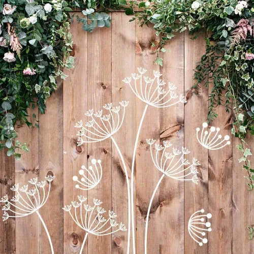 Miniatura 7 de Plantillas de flores grandes para cerca, plantilla de diente de león, plantillas florales para paredes exteriores de valla de madera, telas