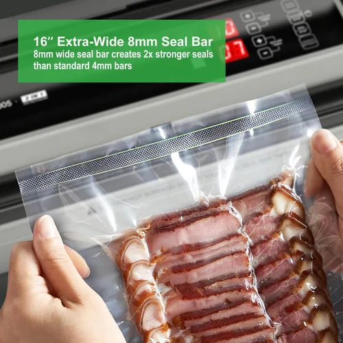 Miniatura 5 de MAGIC SEAL Máquina selladora al vacío comercial de 16 pulgadas, máquina de envasado al vacío sellador de carne con bomba doble y sistema