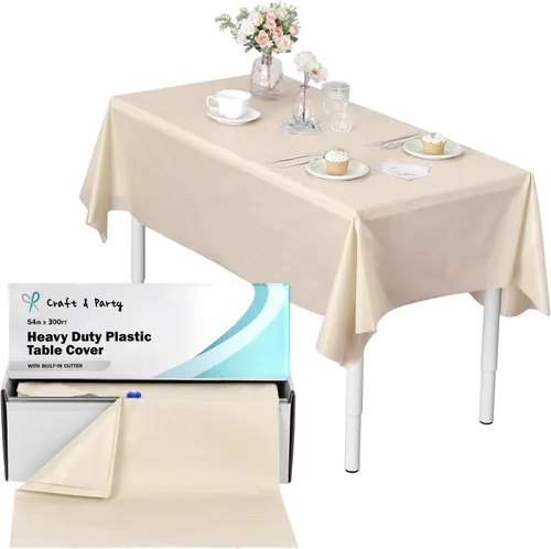 Miniatura 113 de Rollo de plástico para cubierta de mesa color verde manzana, 40 pulgadas x 100 pies, rollo de plástico resistente para cubierta de mesa de banquetes