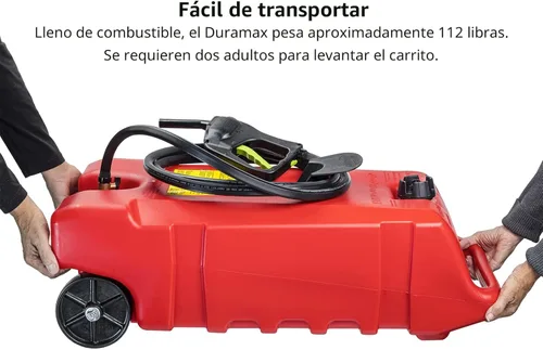 Miniatura 4 de Scepter Duramax Flo 'N Go Carrito de Gas de 14 Galones, Tanque de Combustible Portátil de 53 Litros y Bomba de Transferencia de Combustible con Rojo