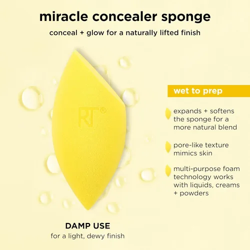Miniatura 7 de Real Techniques Miracle Concealer Sponge, esponja de mezcla de maquillaje para corrector líquido y crema, forma alargada para una aplicación precisa