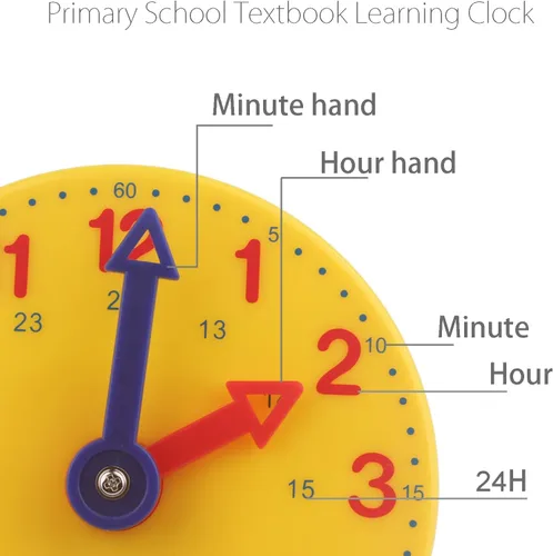 Miniatura 2 de Reloj de aprendizaje para niños y estudiantes, equipo para profesores, 4 pulgadas, 12/24 horas, reloj de enseñanza, reloj educativo para aula