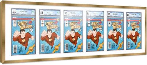 Miniatura 37 de Marco de cómic con paspartú para 8 CGC, CBCS o PGX Graded Comics - Marco de cómic blanco para cómics de 8.125 x 13 pulgadas Marco blanco