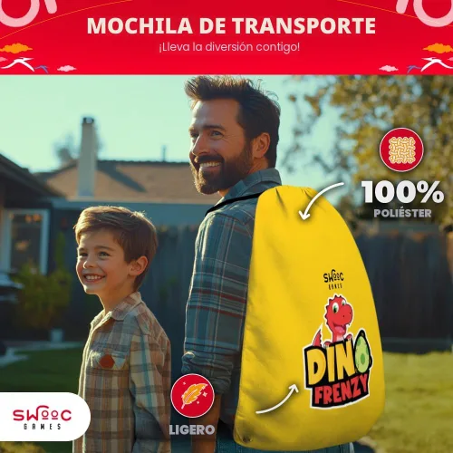Miniatura 6 de SWOOC Games® - Dino Frenzy™ Juegos de Corn Hole 2 en 1 para niños Configuración en 5 segundos Juego de lanzamiento de bolsas de frijoles