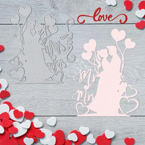 Miniatura 4 de Estivaux Troqueles troquelados para amantes de San Valentín para hacer tarjetas, juegos de troqueles de corte de boda para novios, plantillas