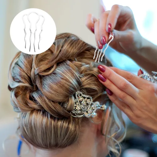 Miniatura 7 de Peines laterales de pelo plateado, pinzas de horquilla de metal para el cabello, estilo francés, accesorios para el cabello, peinados vintage