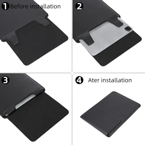 Miniatura 6 de Funda para portátil con soporte y alfombrilla de ratón 15-16 pulgadas Funda para portátil Funda para Chromebook Cubierta protectora de cuero