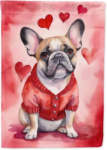 Miniatura 135 de Caroline's Treasures DAC5292CHF - Bandera de Border Collie My Valentine House para porche, grande, con manga para porche, para colgar en la pared