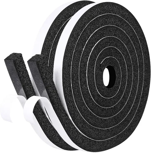 Miniatura 14 de fowong Sello para ventana de aire acondicionado de 1 pulgada x 1 pulgada, burlete grueso de CA para intemperie, cinta selladora adhesiva de espuma