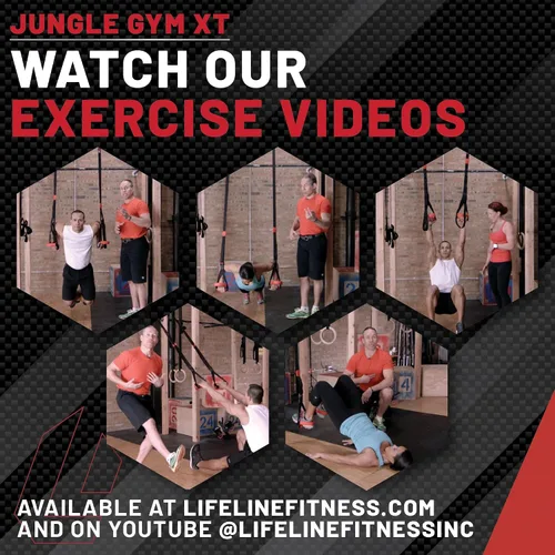 Miniatura 10 de Lifeline Jungle Gym XT - Sistema de entrenamiento de suspensión de peso corporal - Anclaje dividido patentado, entrenamiento de cuerpo completo, kit