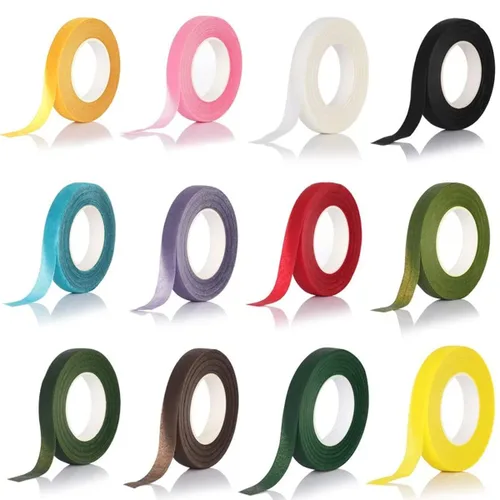Cinta floral, 12 cintas adhesivas de papel coloridas, 0.47 pulgadas x 30 yardas, para envoltura de tallo de ramo, arreglos florales y manualidades,