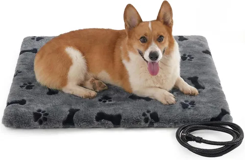 Miniatura 14 de Almohadilla térmica para mascotas para gatos y perros, interior y exterior, impermeable, con calefacción, cama para perros, cable resistente a