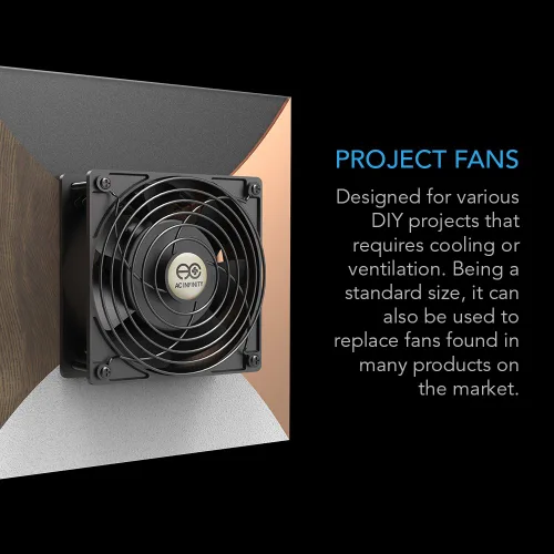 Miniatura 3 de AC Infinity Ventilador Axial 1238, Muffin, 115 V 120 V CA 120 mm x 38 mm, alta velocidad, para proyectos de ventilación y refrigeración de bricolaje