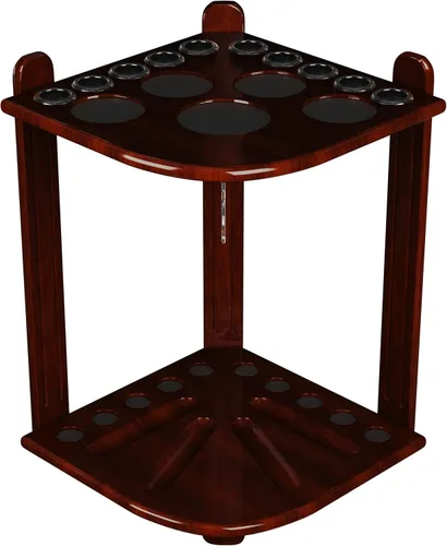 Soporte para Palos de Billar - Solo Rack para Tacos - Soporte de Madera con Capacidad para 8/10 Palos de Billar, un Juego Completo de Bolas e