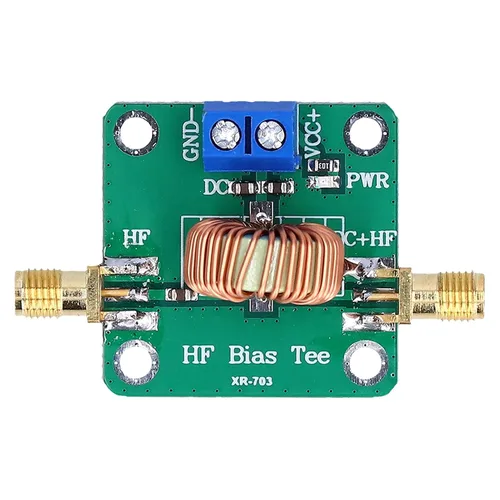 Módulo de T Bias RF Eujgoov 0.2‑180MHz Frecuencia DC Alimentador Filtro con conector SMA-K para antena de radio