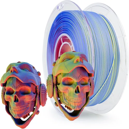 Miniatura 14 de ZIRO - Filamento PLA para impresora 3D de 0.069 pulgadas, filamento sedoso brillante multicolor para impresora 3D, cambio gradual de color PLA