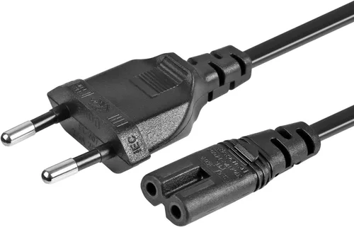 EU 2- Cable de alimentación de ranura Euro Plug a IEC320 C7 Figura 8 Cable de alimentación europeo no polarizado de 2 clavijas para TV, PS3, PS4,