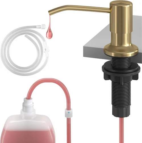 Miniatura 10 de OHiHi - Dispensador de jabón para fregadero de cocina con tubo de extensión de 47 pulgadas, base de cabezal de bomba ancha, sin fugas de agua, sin