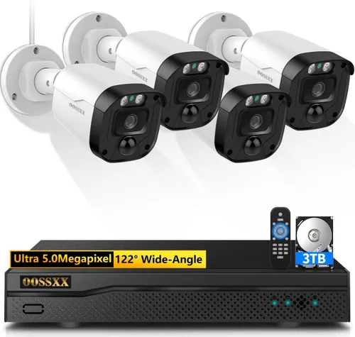 Miniatura 10 de OOSSXX Full HD 5MP Definición Sistema de Cámaras de Seguridad Cableado Hogar Exterior Cámaras de Videovigilancia Cámaras CCTV Sistema de Seguridad