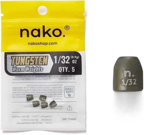 Miniatura 12 de Nako - Pesas de bala de tungsteno para pesca, de 1/32 oz a 3/4 oz, color calabaza negra y verde sin astillas, pesas de pesca para aparejo de Texas
